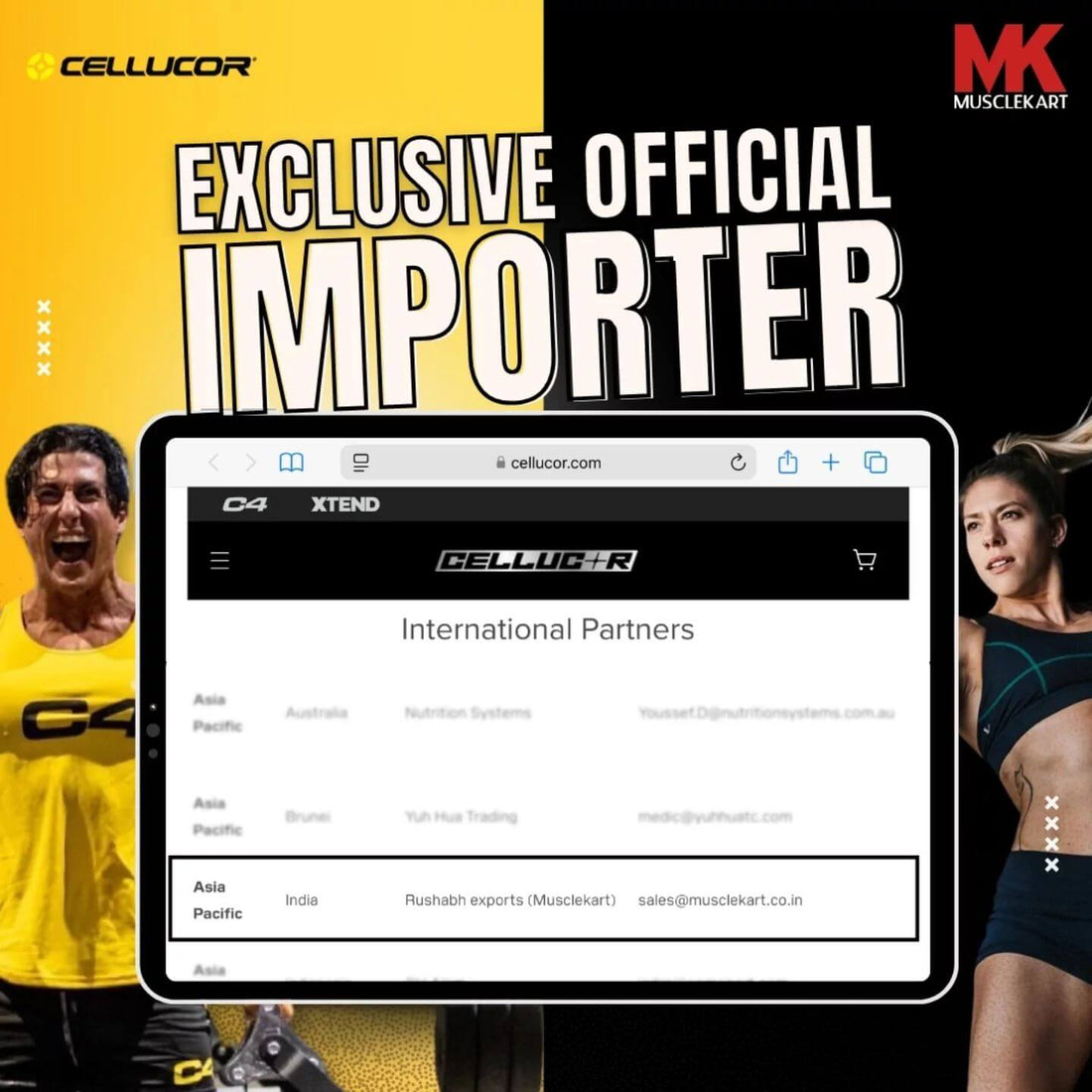 MuscleKart is Official Authorised Importer of Cellucor in India