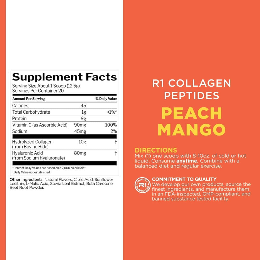R1 Collagen Peptides - Peach Mango - Facts