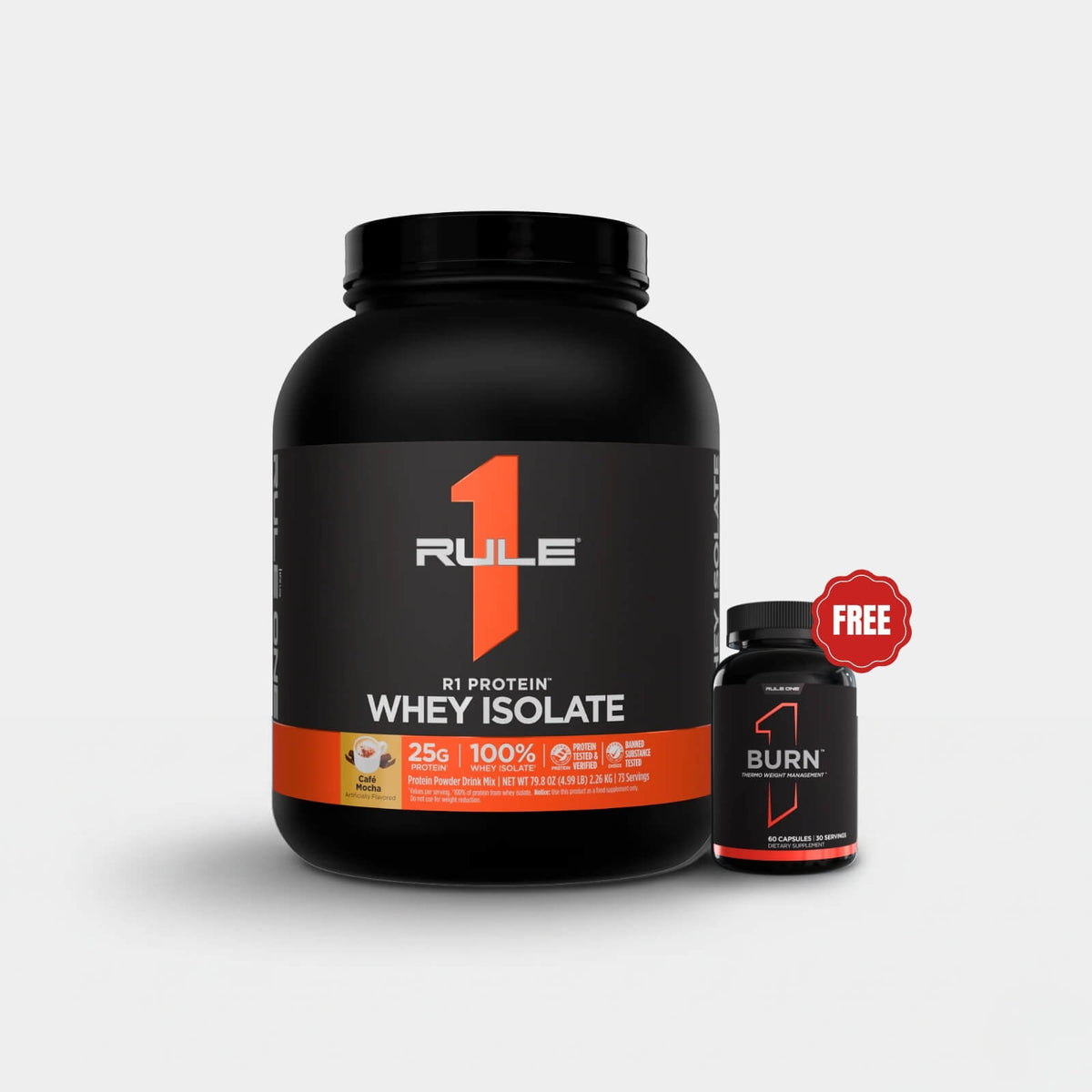 Rule One Proteins R1 Protein Whey Isolate | 5 lb | 73 Servings | Cafe Mocha