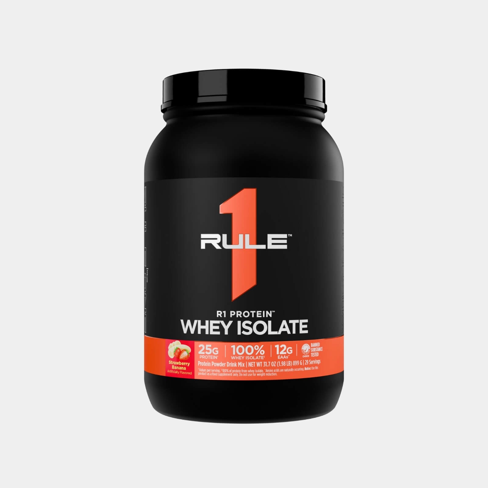 Rule One Proteins R1 Protein Whey Isolate | 2 lb | Strawberry Banana (Free Sample)
