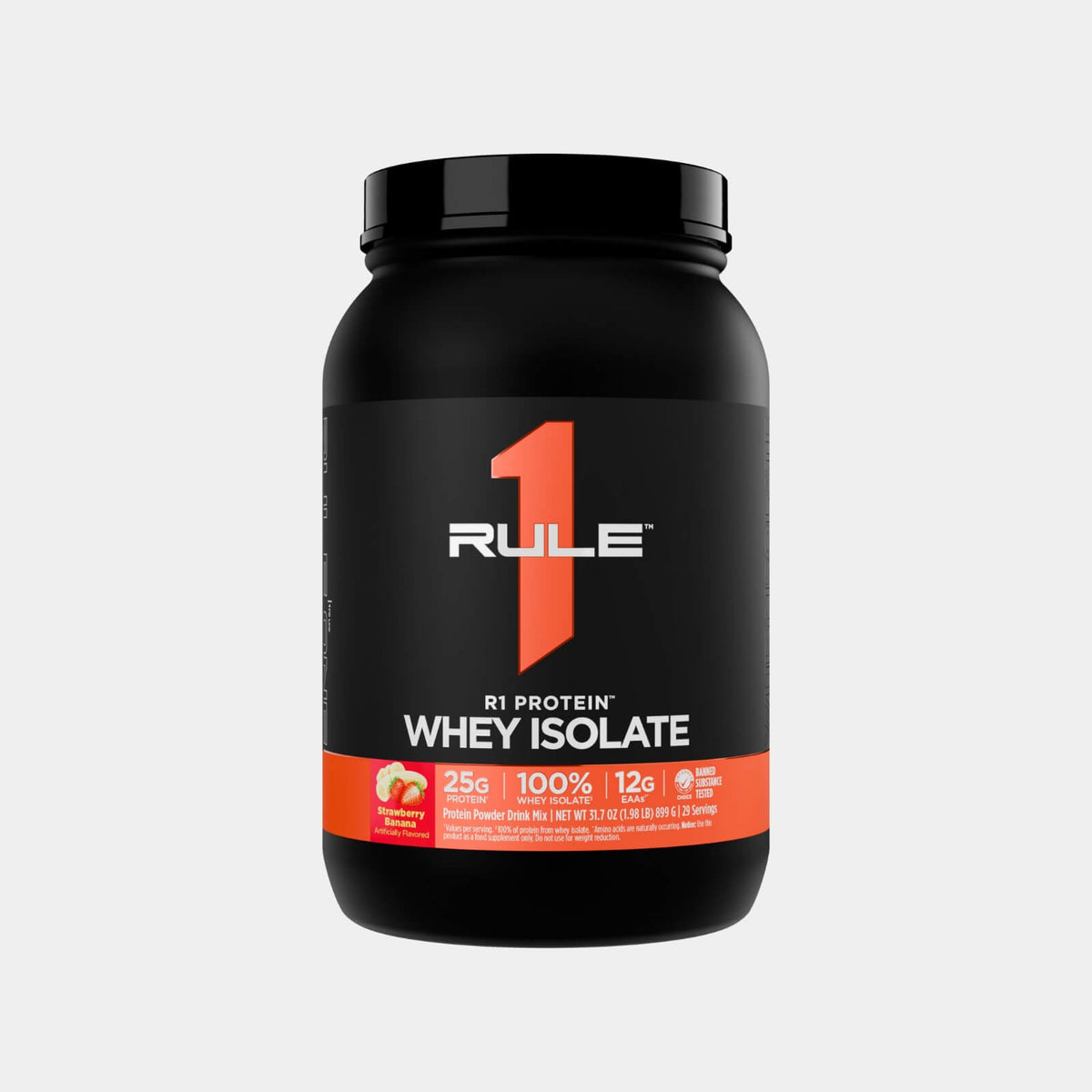 Rule One Proteins R1 Protein Whey Isolate | 2 lb | Strawberry Banana (Free Sample)