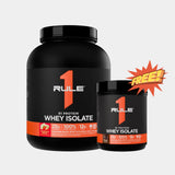 Rule One Proteins R1 Protein Whey Isolate | 5 lb | Strawberry Banana (Free R1 1lb Chocolate Fudge)