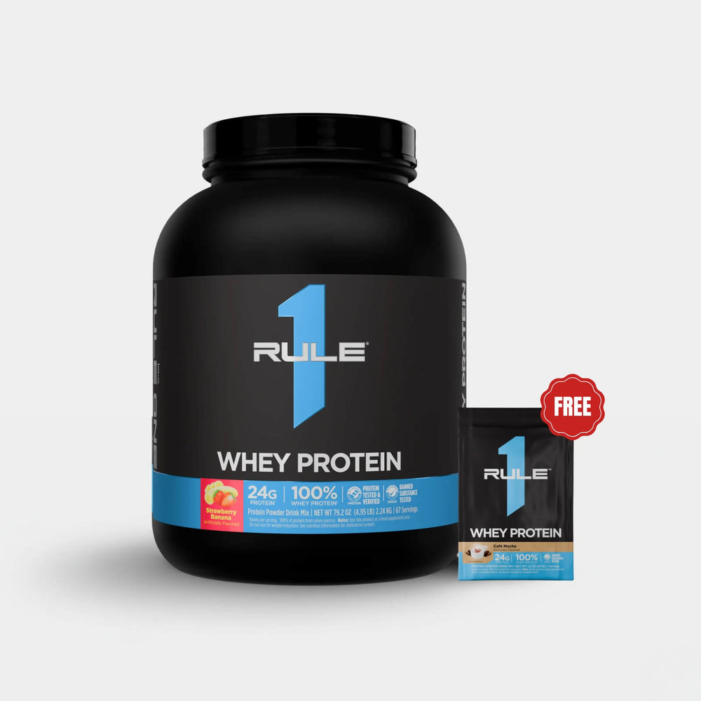 R1 Whey Blend - 5lb - Strawberry Banana 1 Cafe Mocha Sample