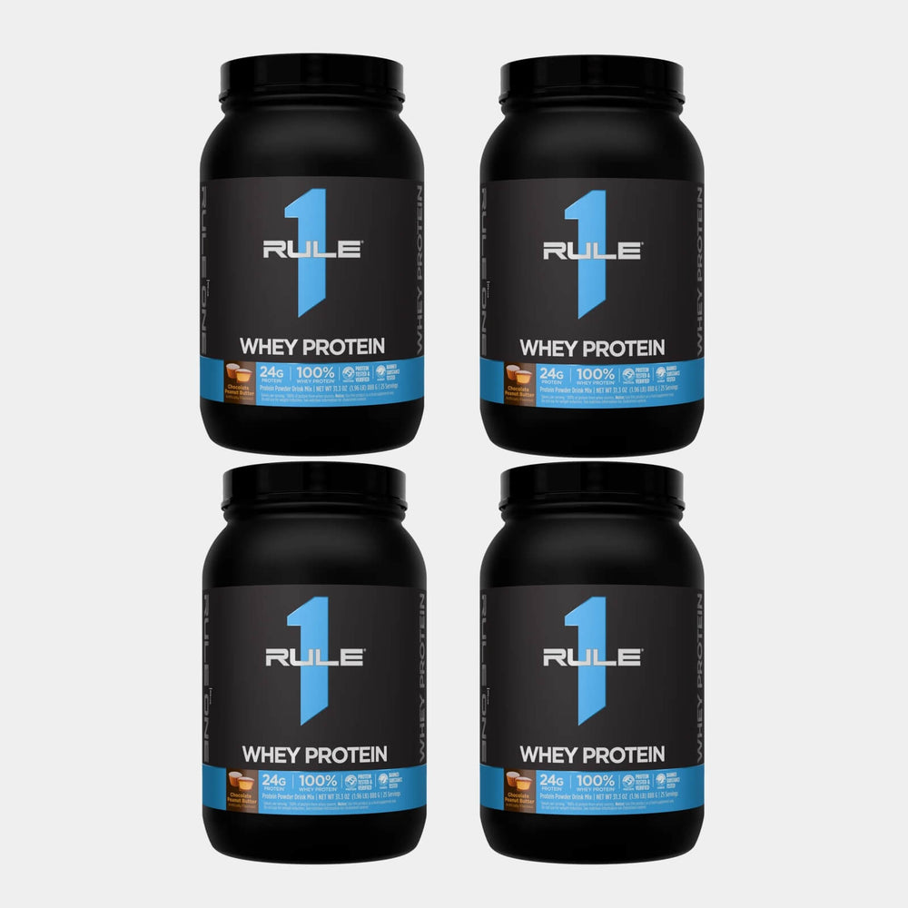 Rule One Proteins R1 Whey Protein | 2 lb | 25 Servings | Chocolate Peanut Butter Pack of 4