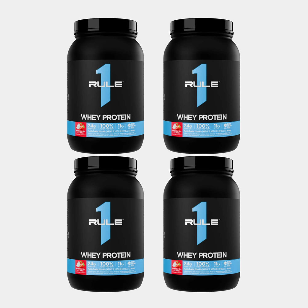 Rule One Proteins R1 Whey Protein | 2 lb | 27 Servings | Strawberries & Crème Pack of 4