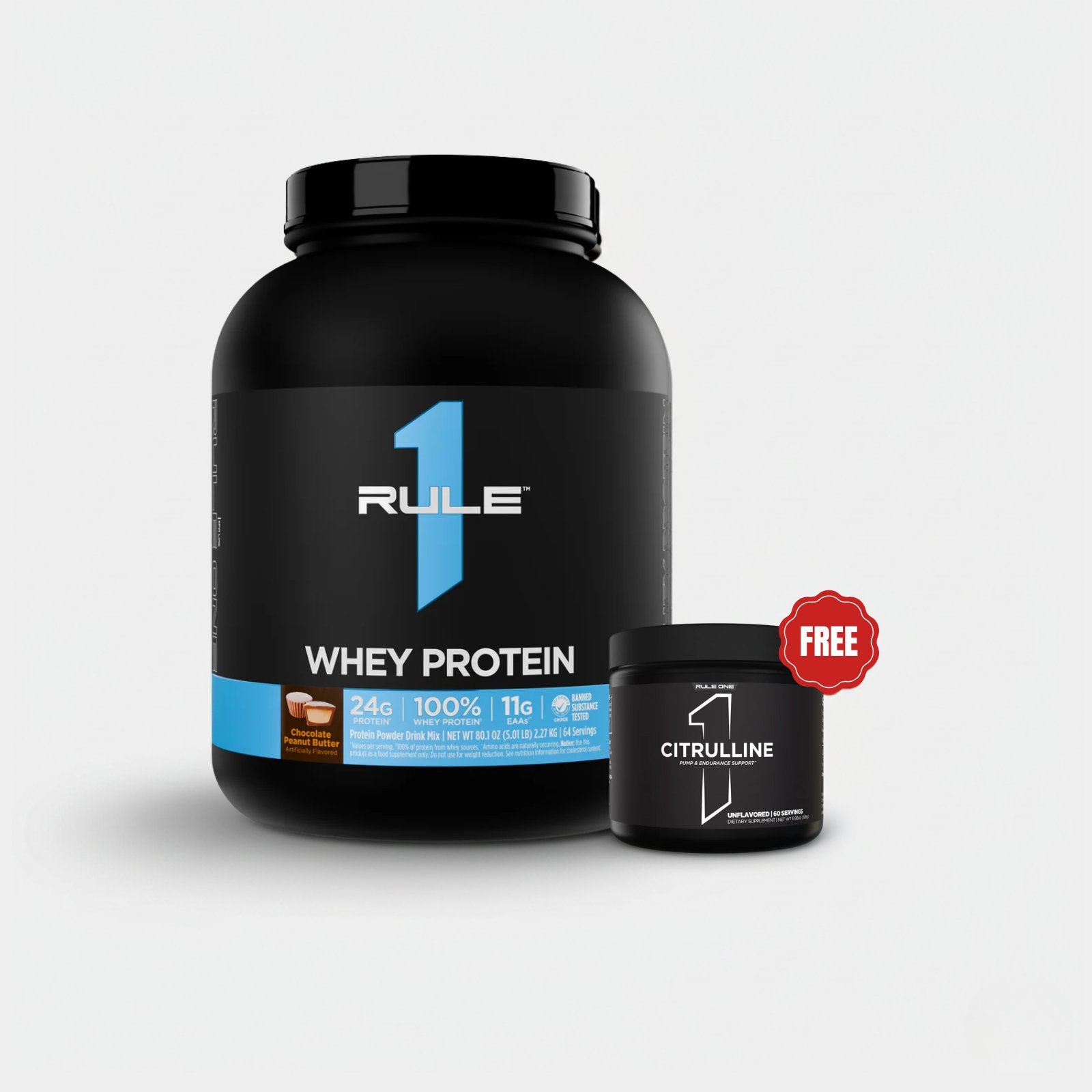 Rule One Proteins R1 Whey Protein | 5 lb | 64 Servings | Chocolate Peanut Butter
