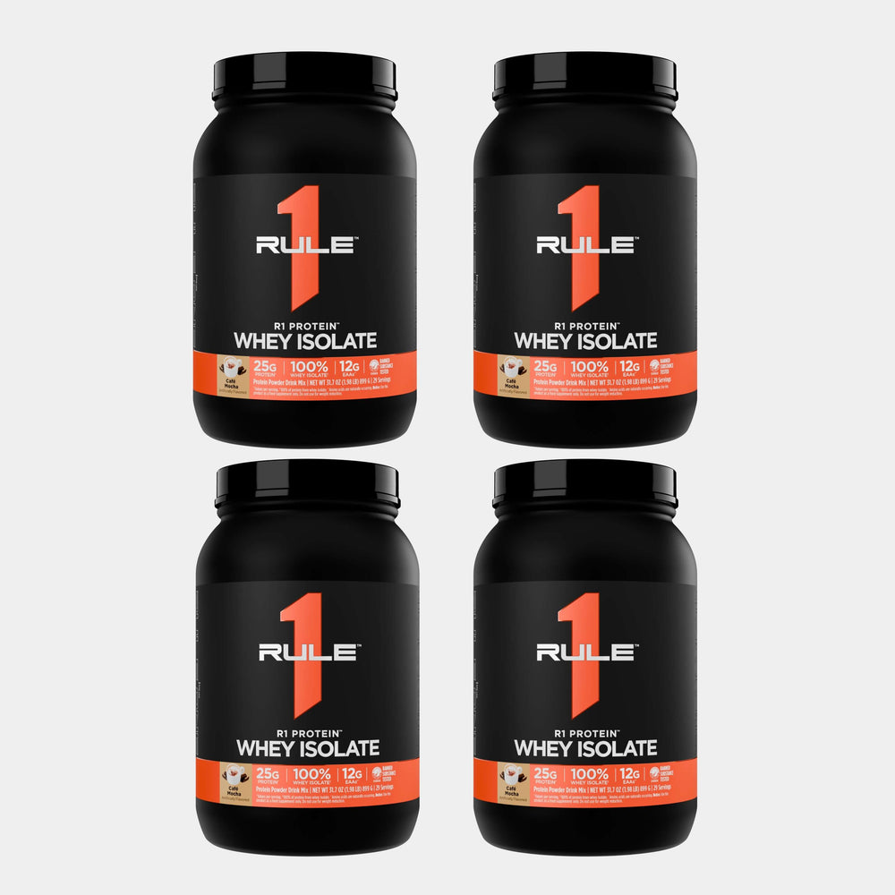 Rule One Proteins R1 Protein Whey Isolate | 2 lb | 29 Servings | Cafè Mocha  Pack of 4