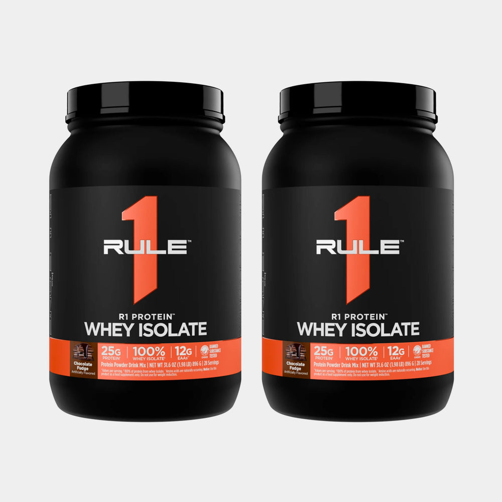 Rule One Proteins R1 Protein Whey Isolate | 2 lb | 28 Servings | Chocolate Fudge  Pack of 2