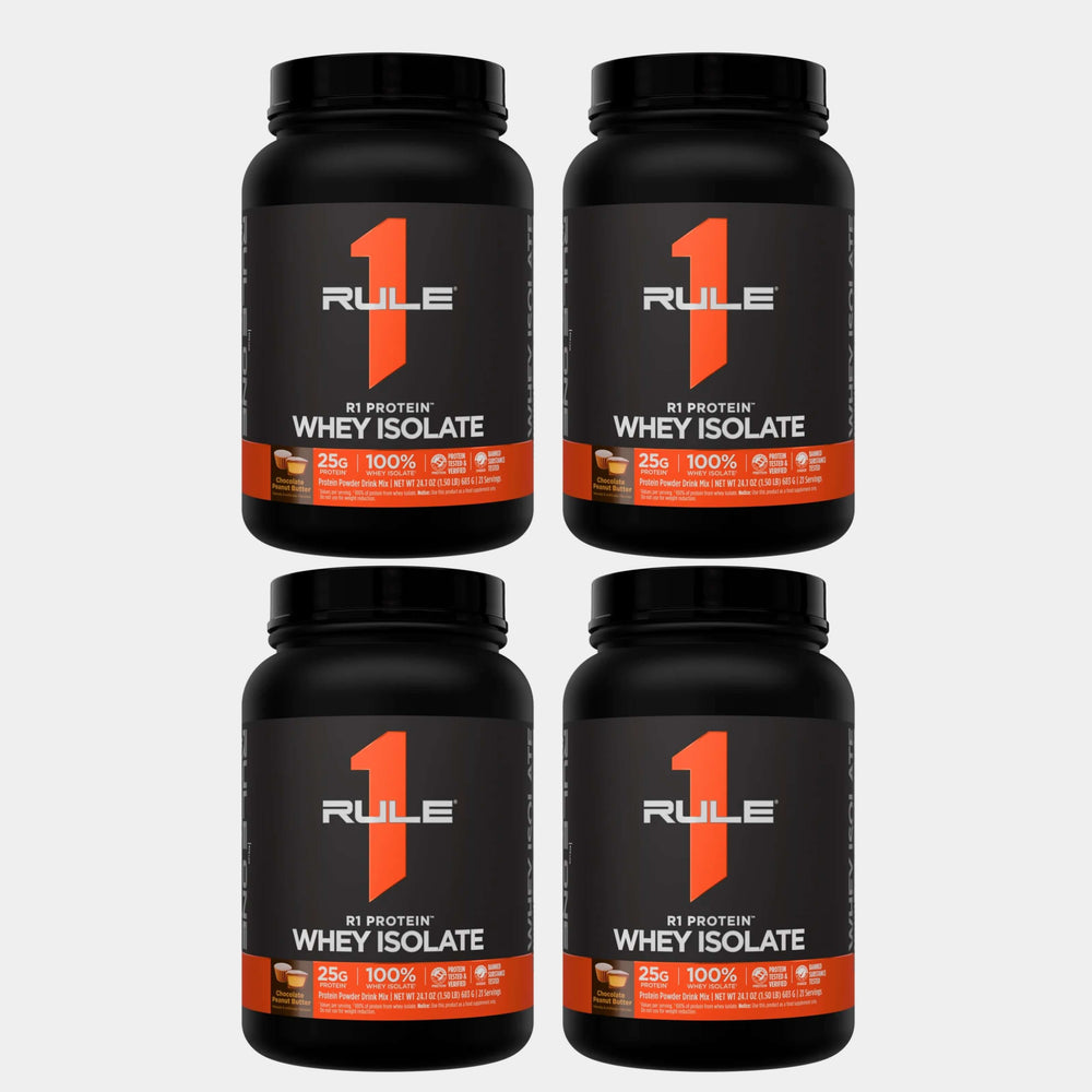 Rule One Proteins R1 Protein Whey Isolate | 2 lb | 30 Servings | Chocolate Peanut Butter Pack of 4