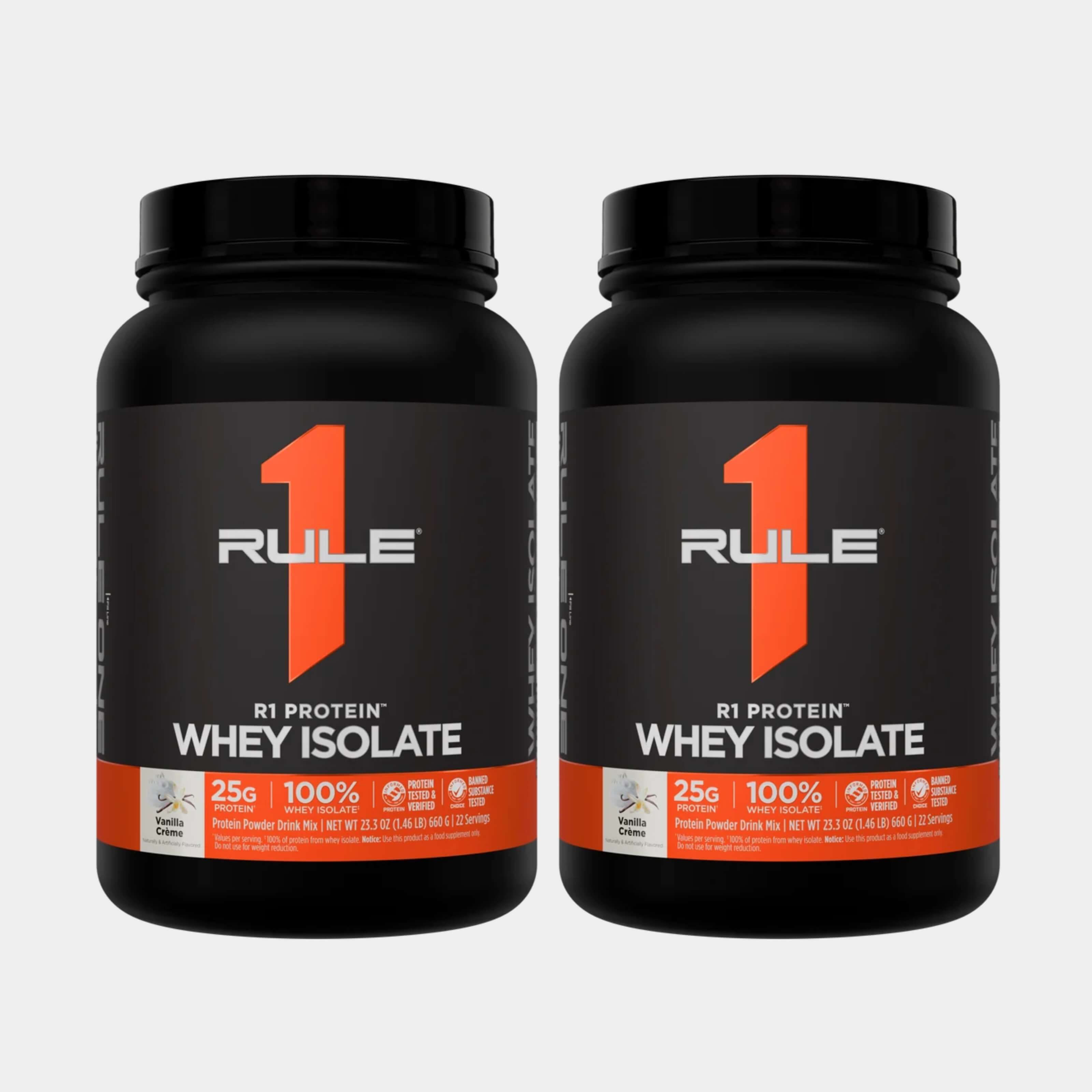 Rule One Proteins R1 Protein Whey Isolate | 2 lb | 30 Servings | Vanilla Crème Pack of 2