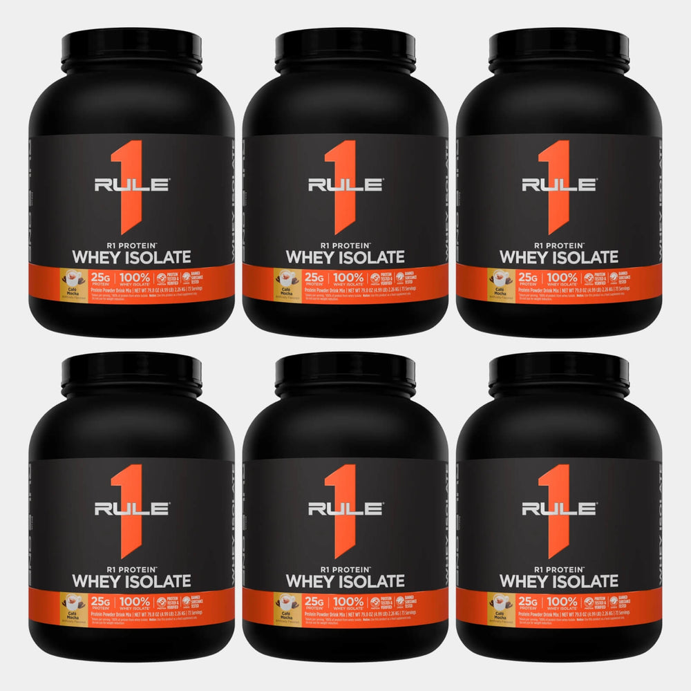 R1 Whey isolate 5lb cafe mocha pack of 6