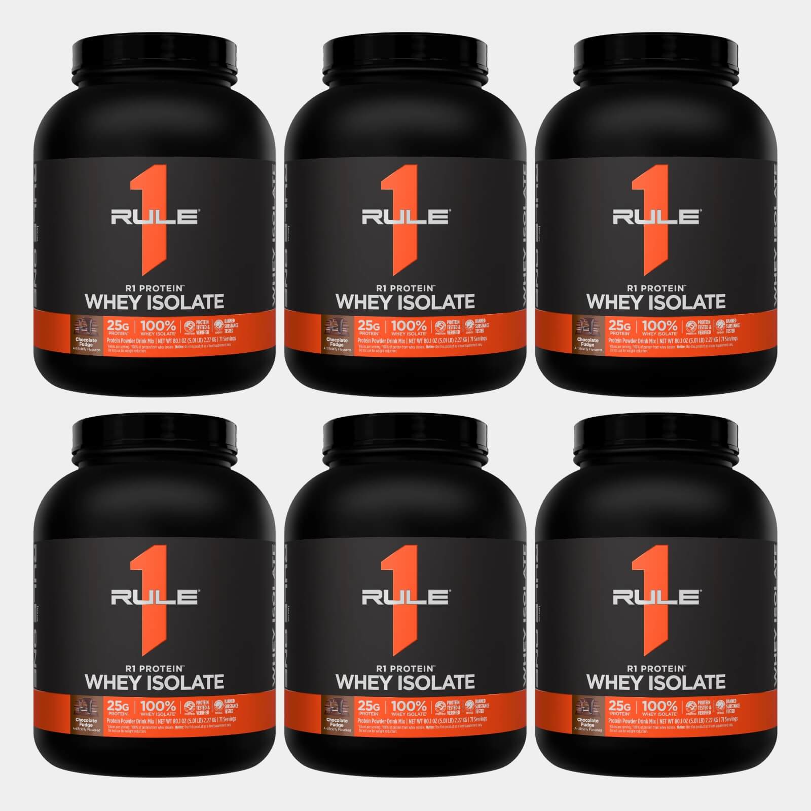 R1 Whey isolate 5lb Chocolat fudge pack of 6