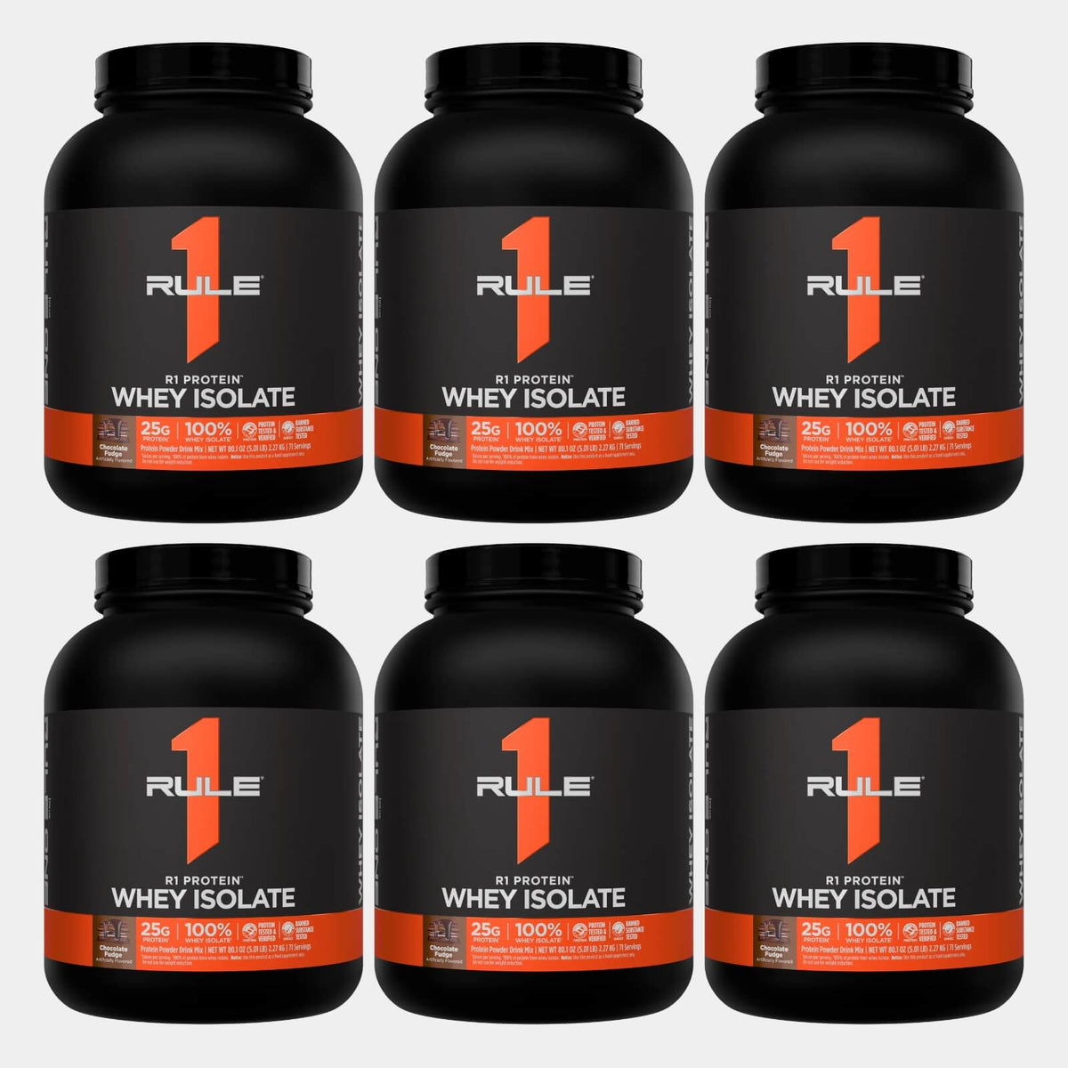 R1 Whey isolate 5lb Chocolat fudge pack of 6