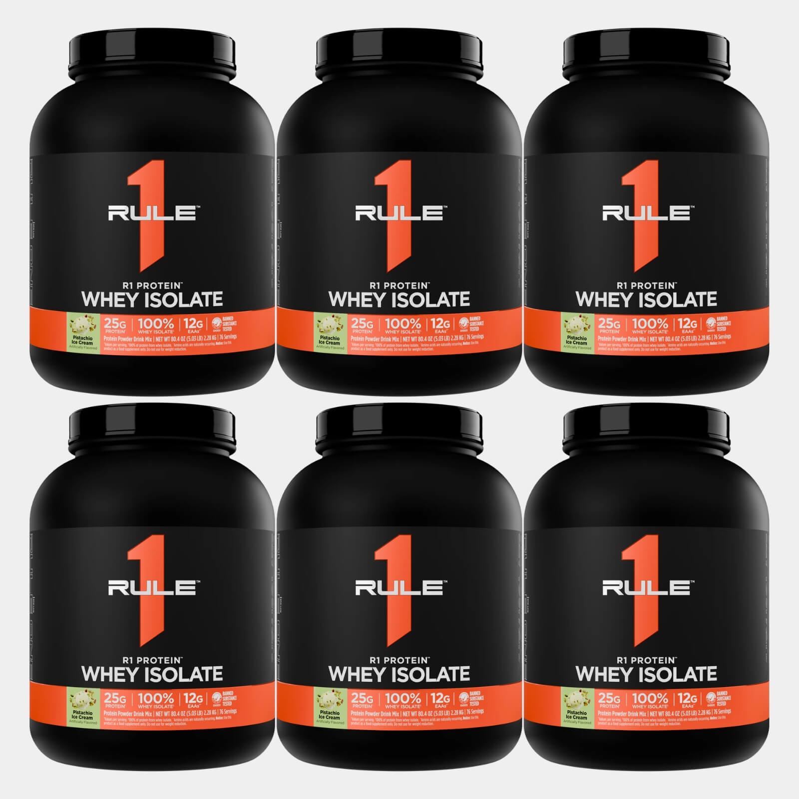 R1 Whey isolate 5lb pistachio ice cream pack of 6