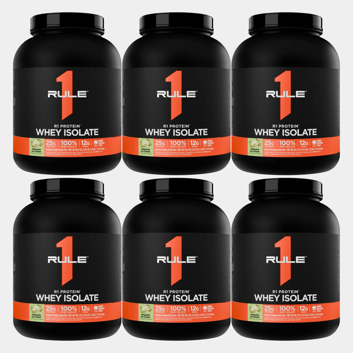 R1 Whey isolate 5lb pistachio ice cream pack of 6