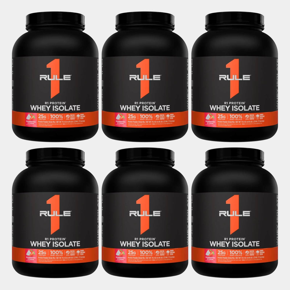R1 Whey isolate 5lb strawberry cream pack of 6