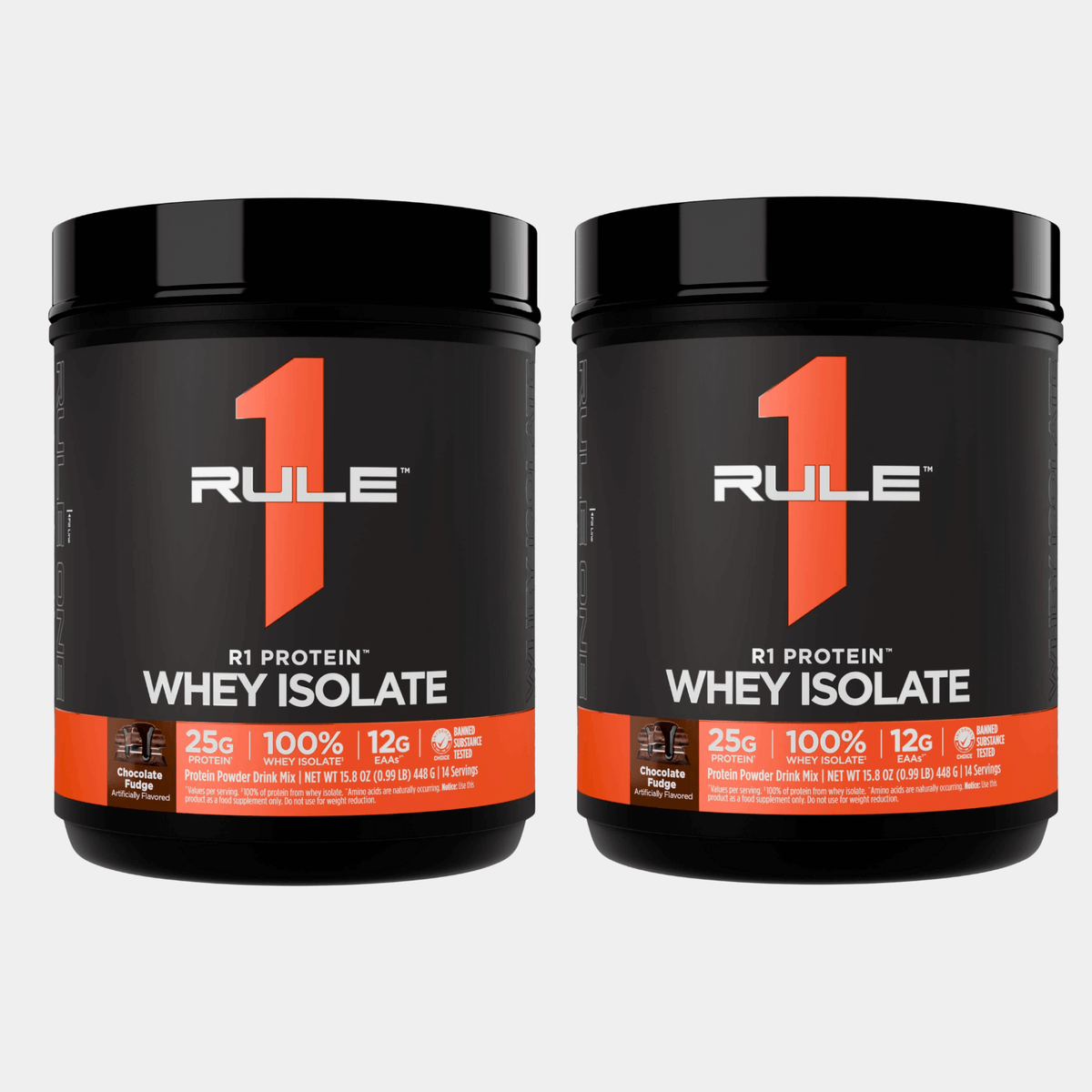 Rule one protein whey isolate 1lb Choclate Fudge pack of 2