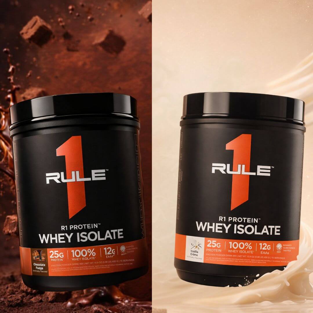 Rule One Proteins R1 Protein Whey Isolate | 1lb | Choclate Fudge + Vanila Cream