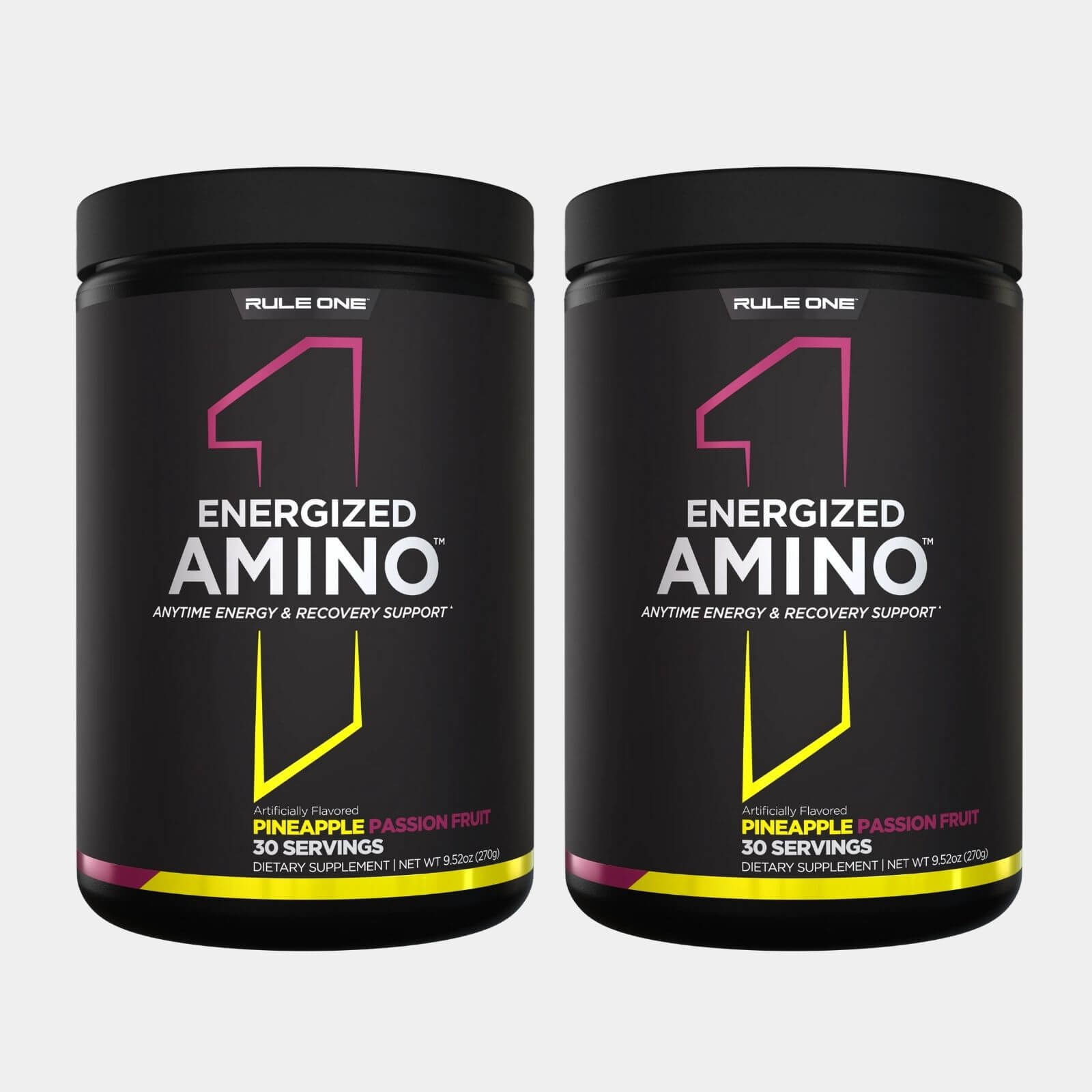 Rule One Proteins Energized Amino  30 Servings  Pineapple Passion Fruit pack of 2