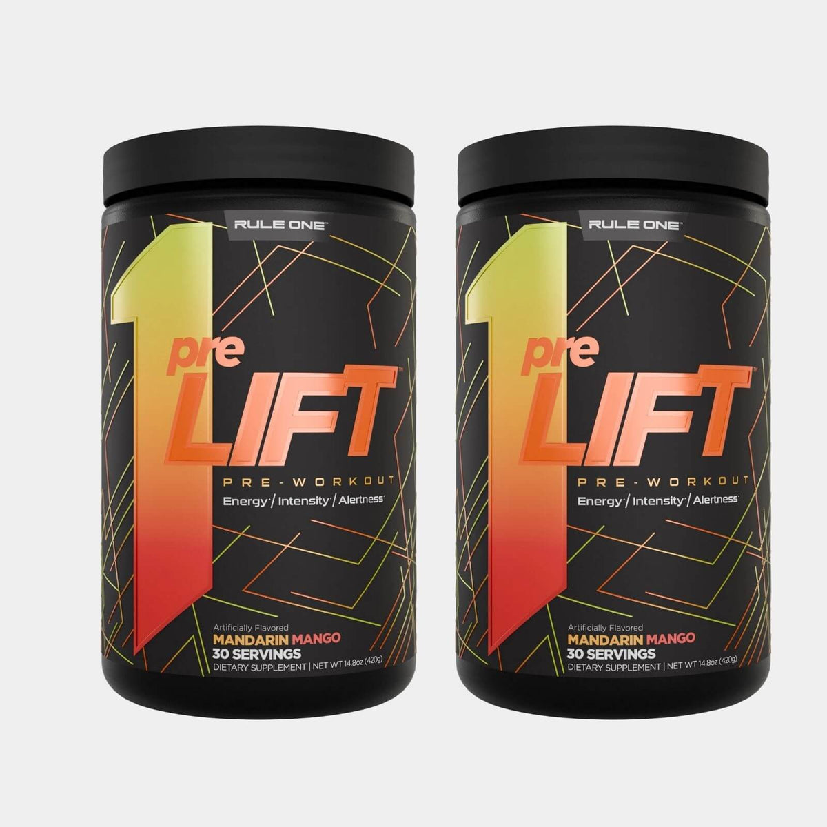 Rule One Proteins PreLIFT 30 Servings Mandarin Mango pack of 2