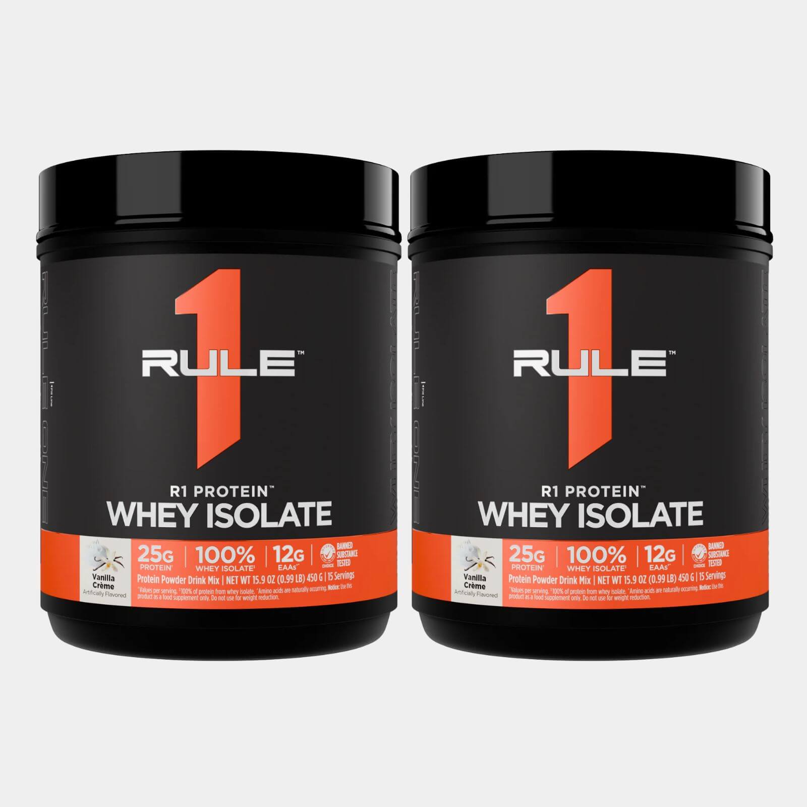 Rule one protein whey isolate 1lb Vanila Cream pack of 2