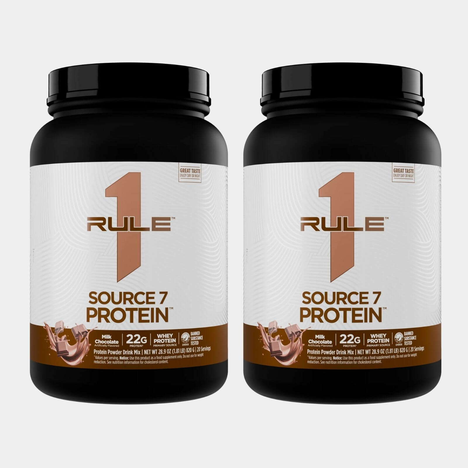 Rule One Proteins R1 Source 7  20 Servings  Milk Chocolate pack of 2
