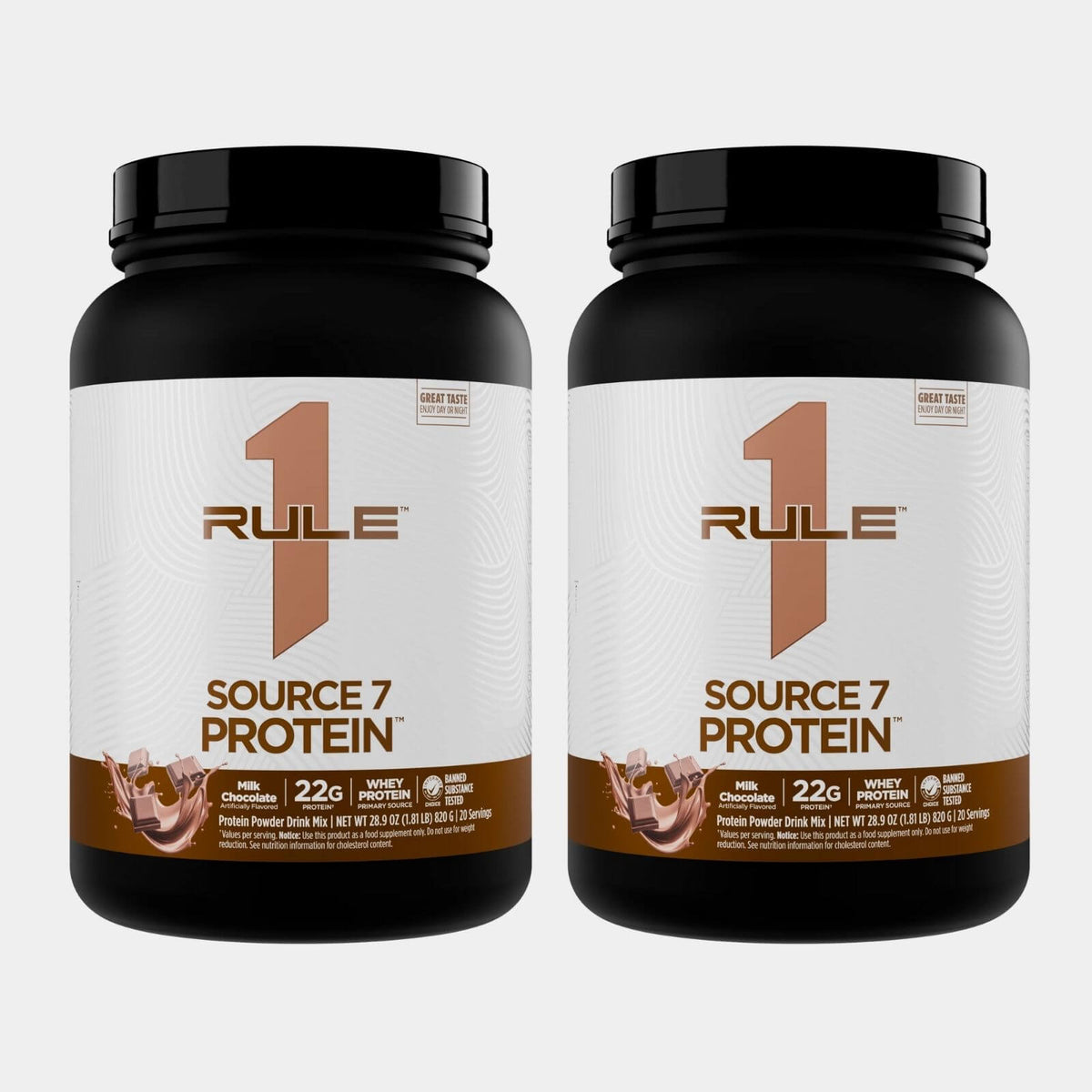Rule One Proteins R1 Source 7  20 Servings  Milk Chocolate pack of 2