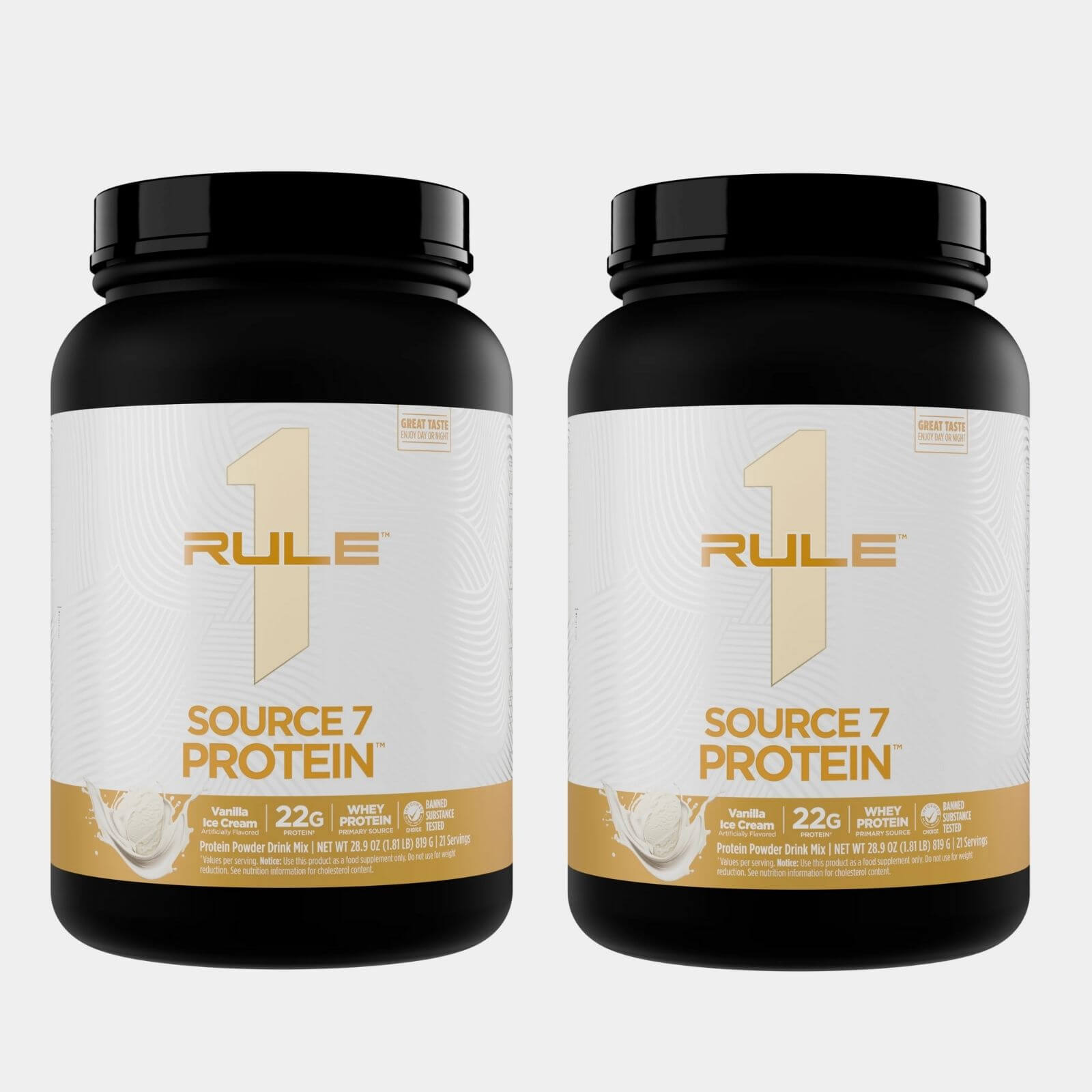 Rule One Proteins R1 Source 7  20 Servings  Vanilla Ice Cream pack of 2