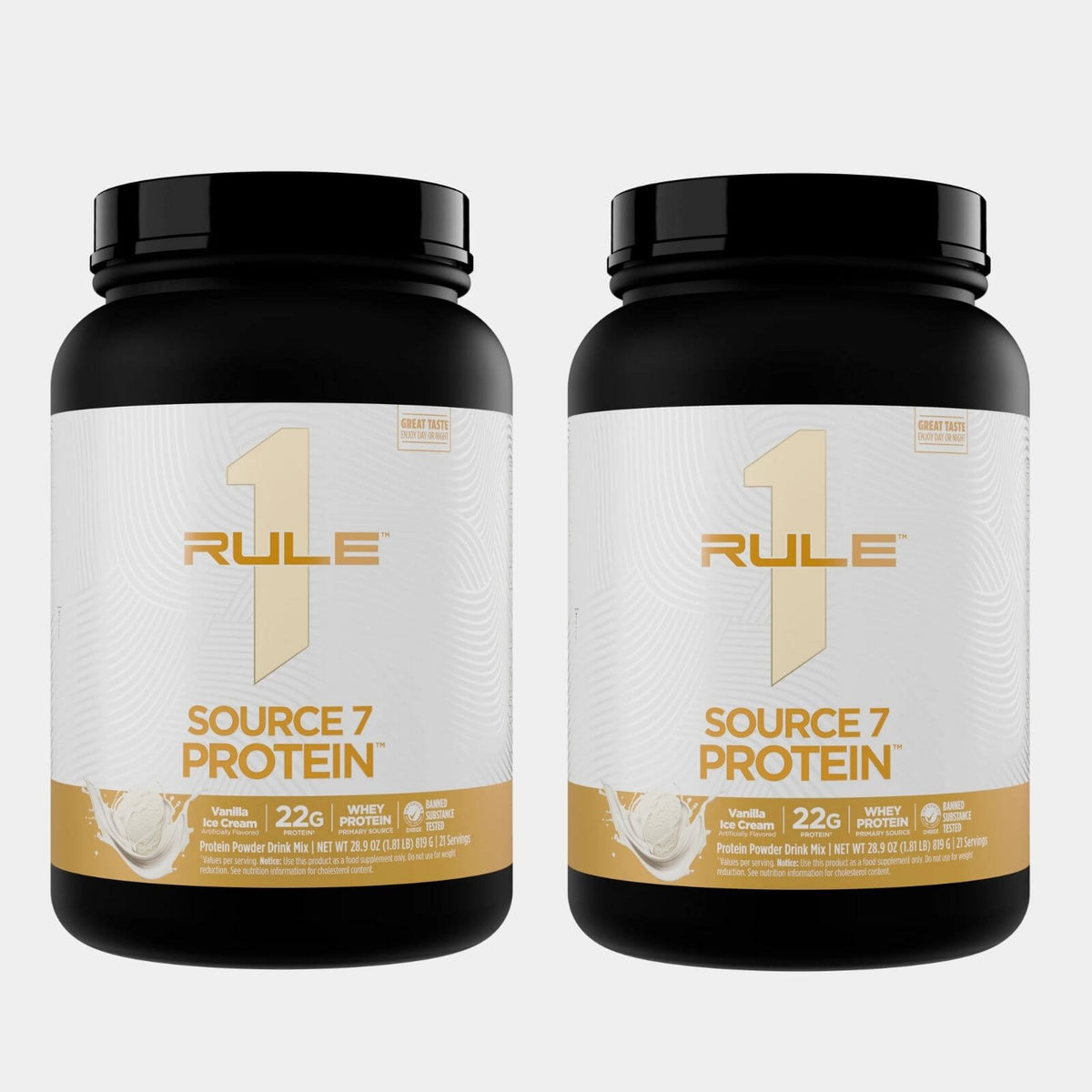 Rule One Proteins R1 Source 7  20 Servings  Vanilla Ice Cream pack of 2