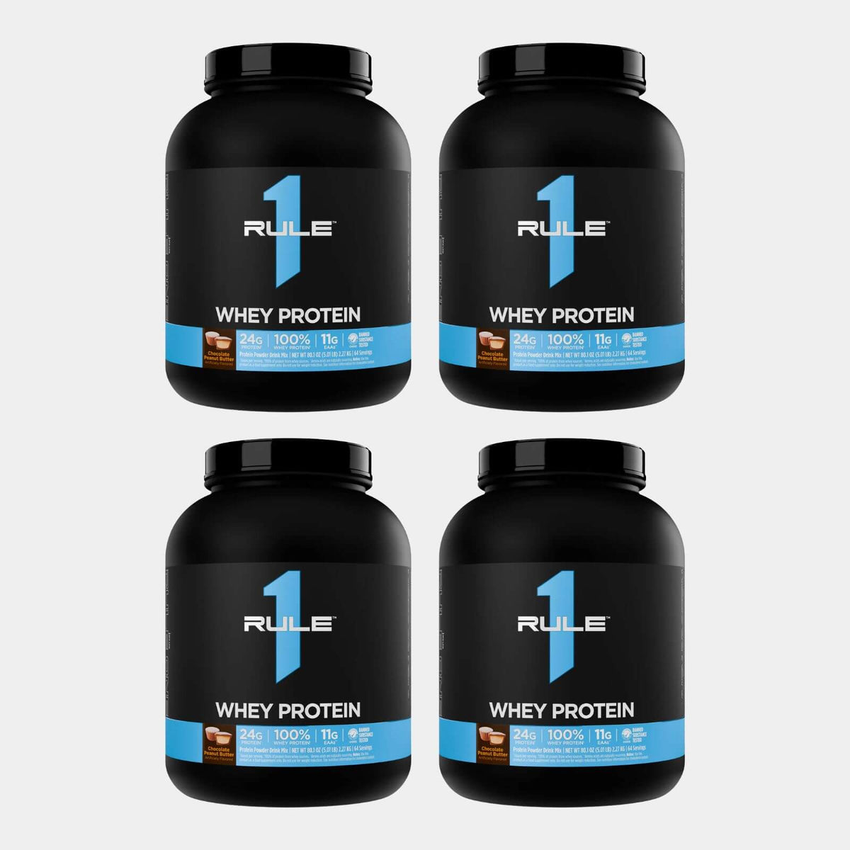 Rule One Proteins R1 Whey Protein  5 lb  Chocolate Peanut Butter Pack of 4
