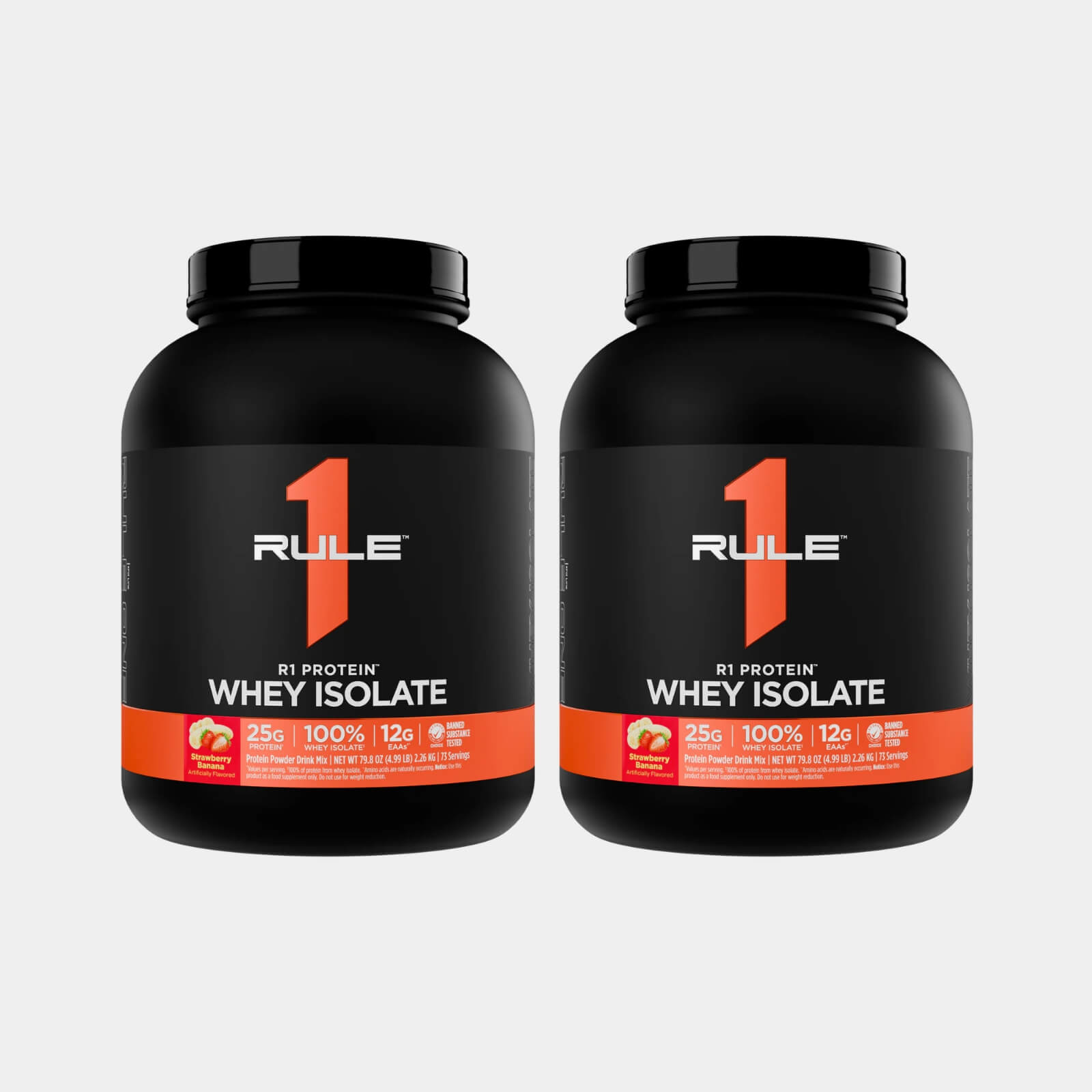 Rule One Proteins R1 Protein Whey Isolate | 5 lb | 73 Servings | Strawberry Banana