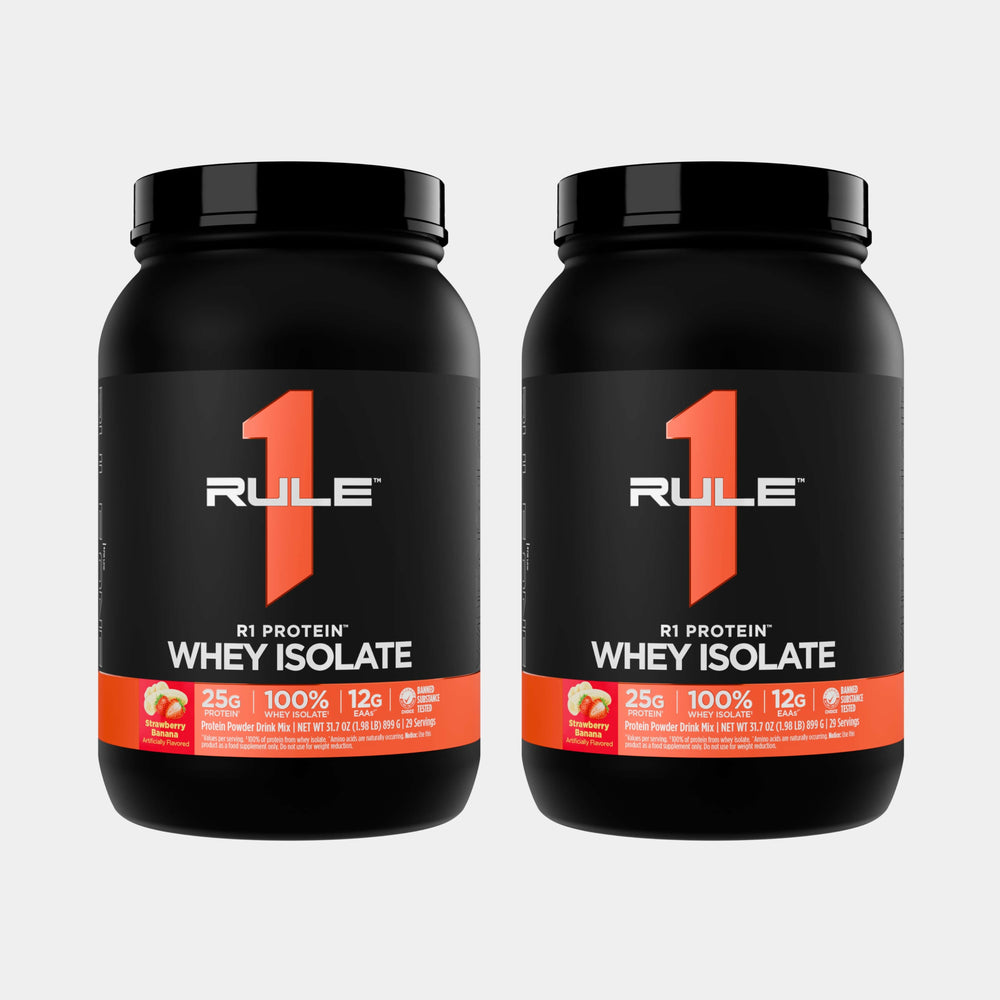 Rule one proteins whey isolate 2lb Strawberry Banana pack of 2