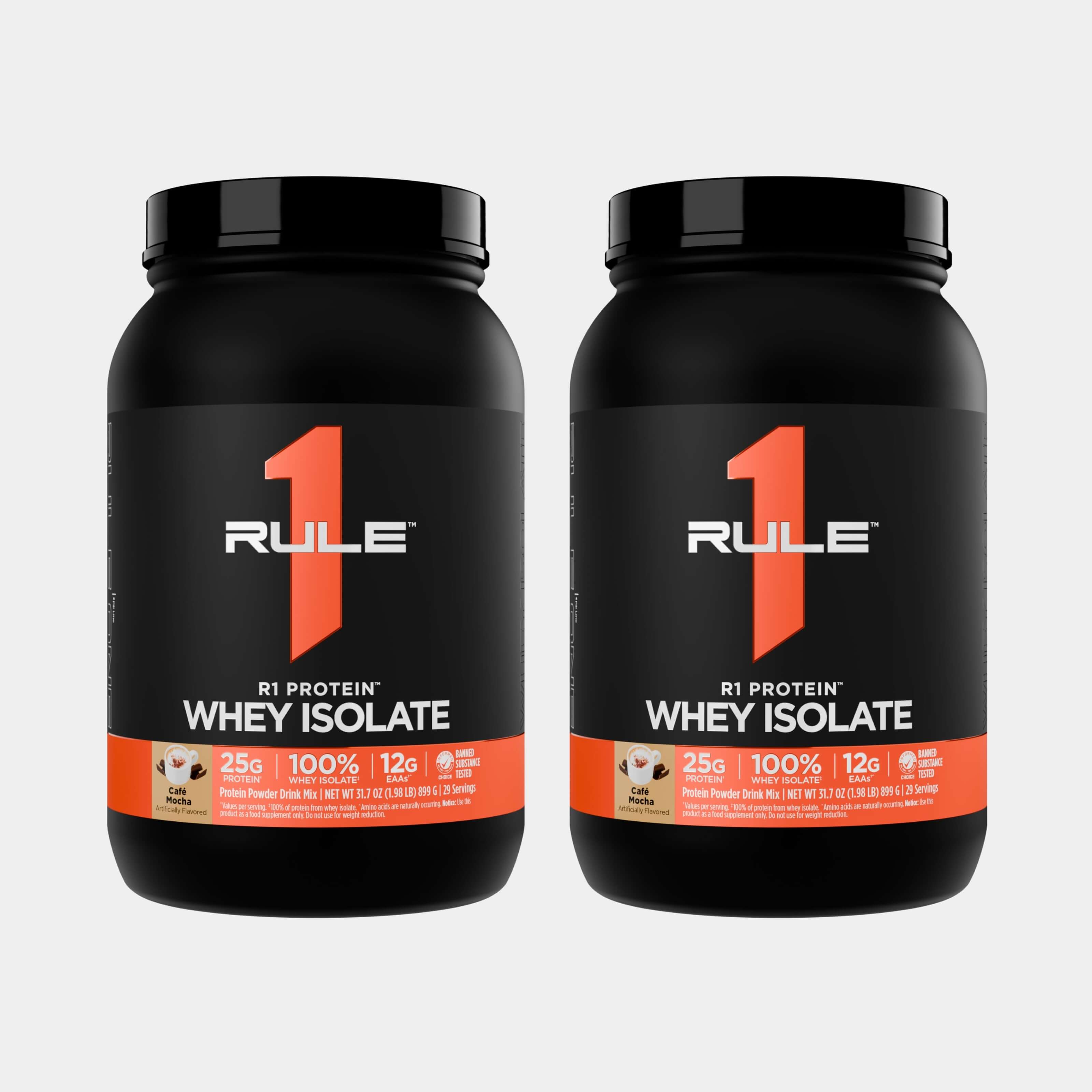 Rule one proteins whey isolate 2lb cafe mocha pack of 2