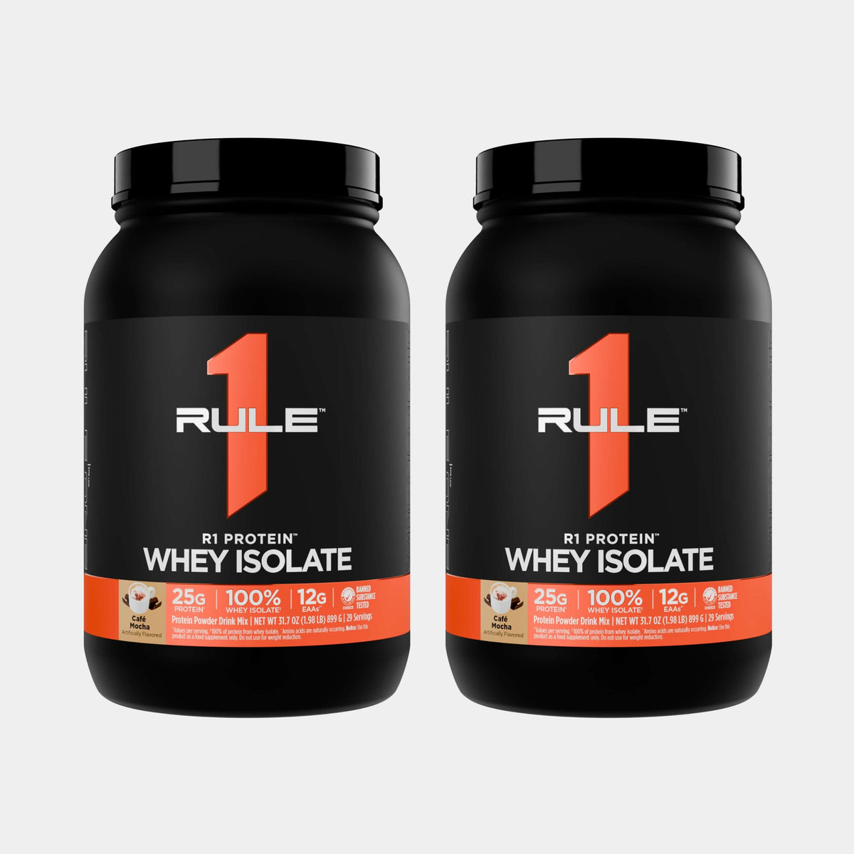 Rule one proteins whey isolate 2lb cafe mocha pack of 2