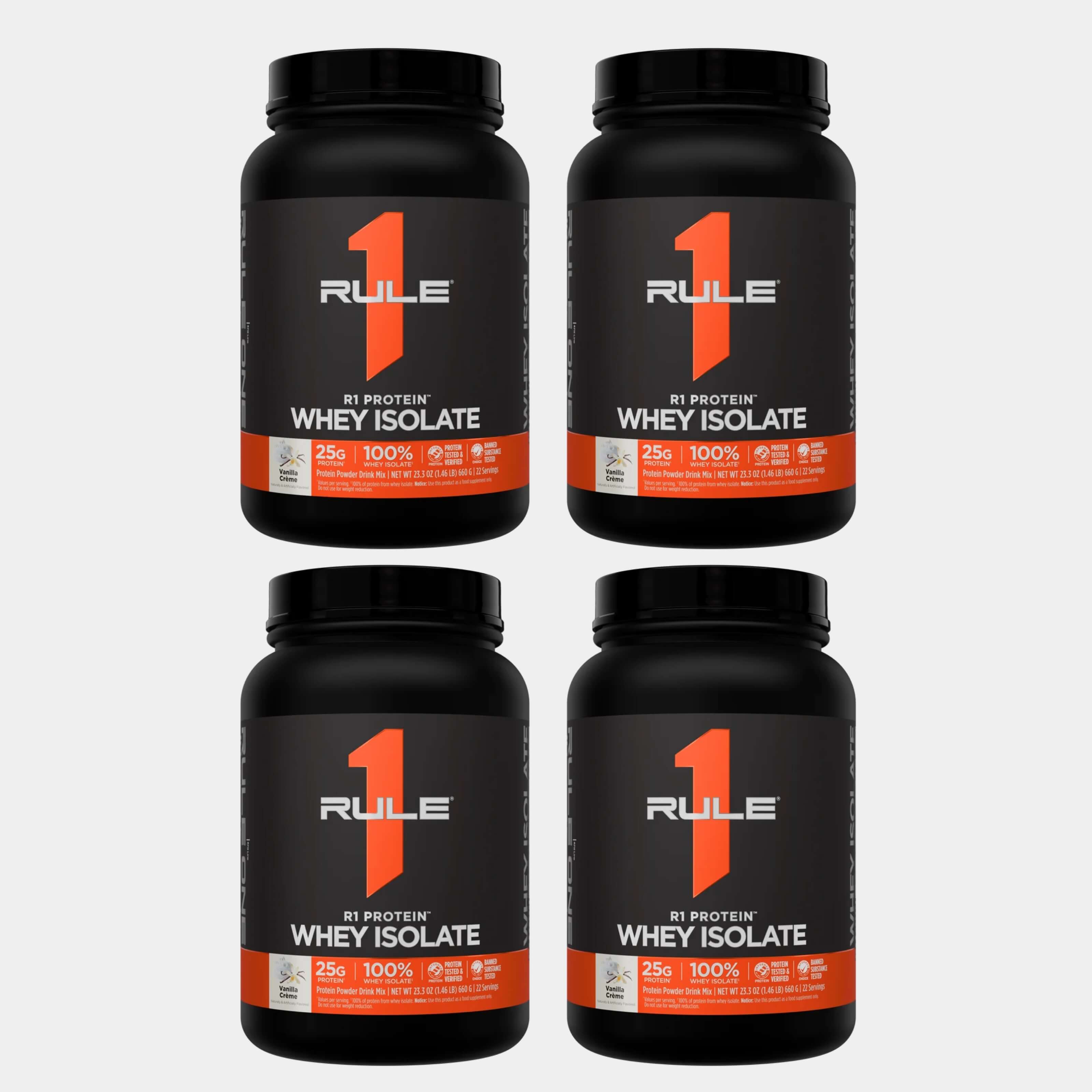 Rule one proteins whey isolate 2lb vanila creame  pack of 4