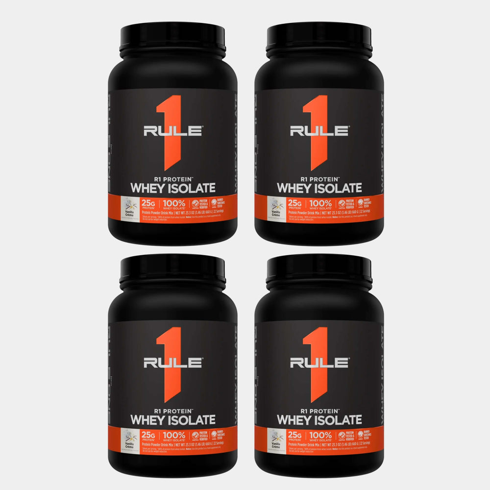 Rule one proteins whey isolate 2lb vanila creame  pack of 4