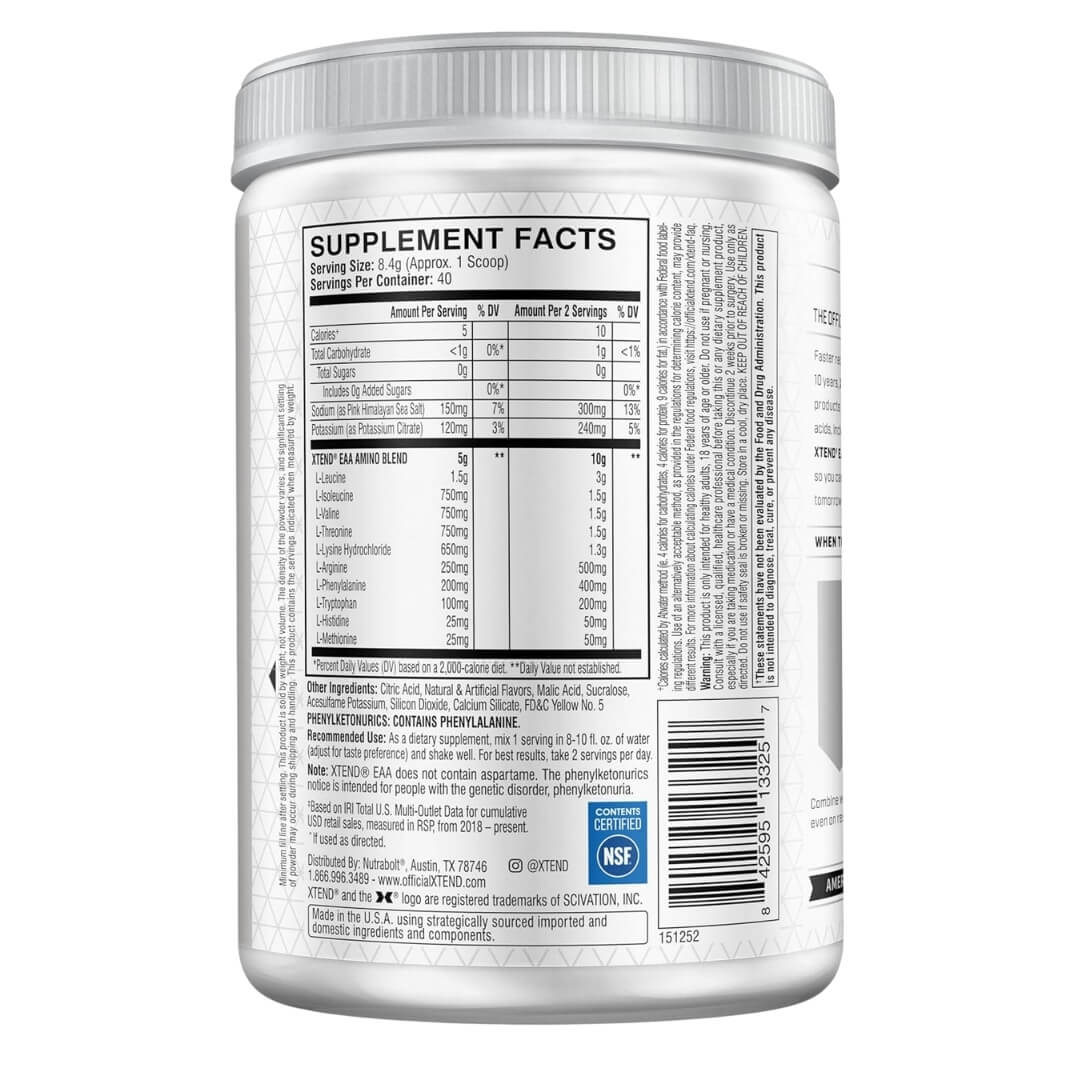 Xtend EAA - Blood Orange - Product Supplement facts
