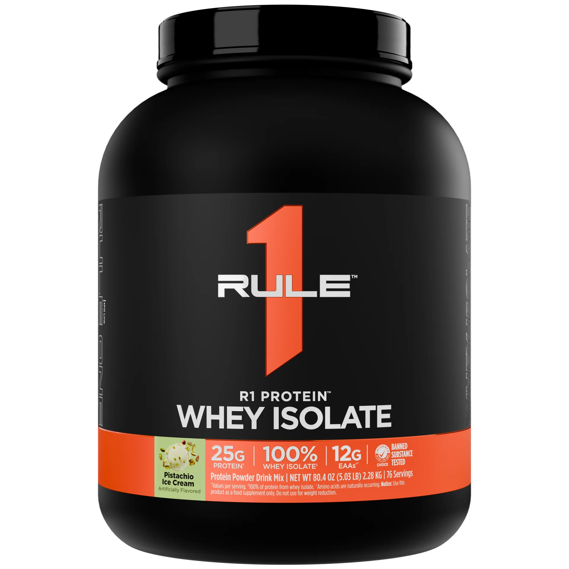 Rule One Proteins R1 Protein Whey Isolate | 5 lb | 76 Servings | Pistachio Ice Cream