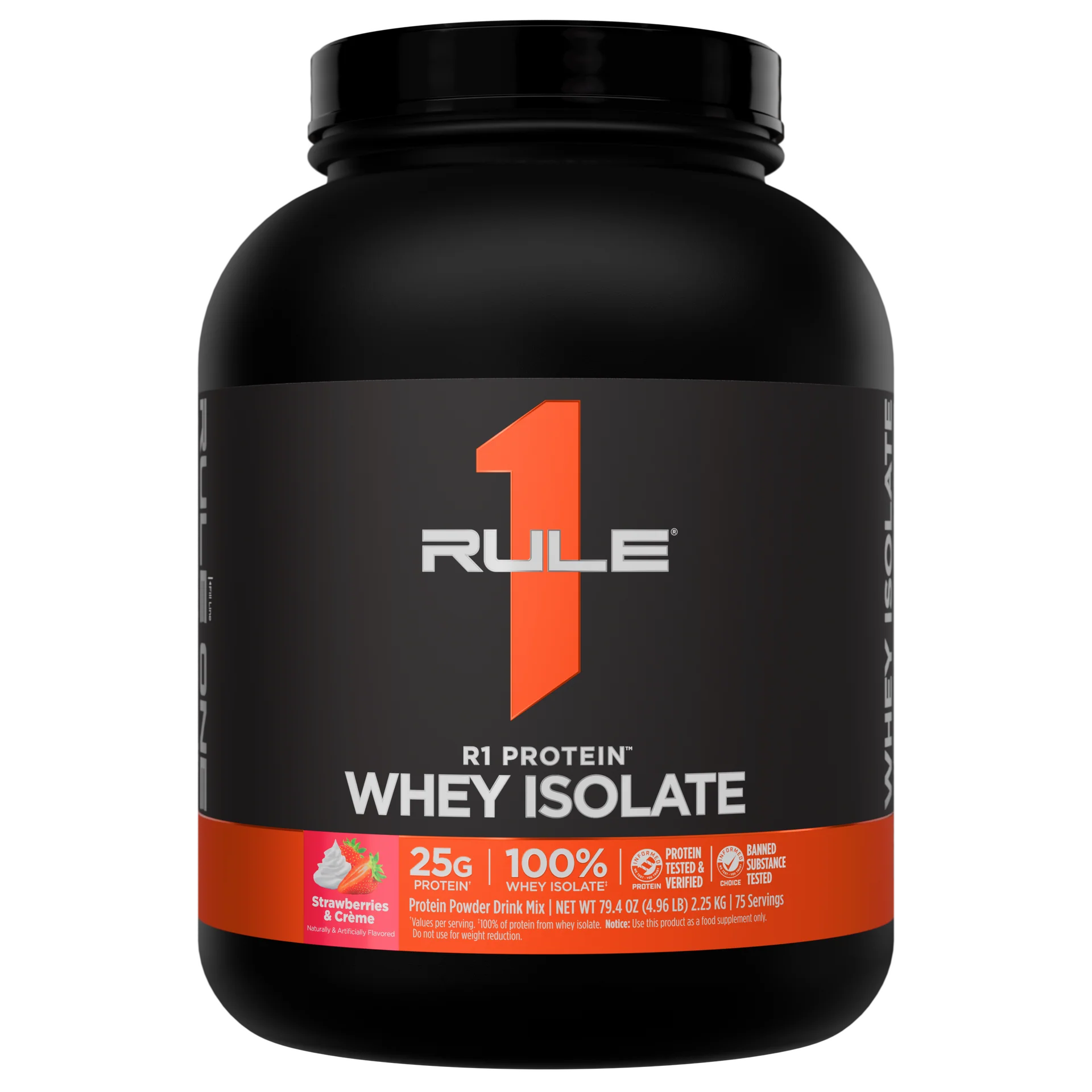Rule One Proteins R1 Protein Whey Isolate | 5 lb | 76 Servings | Strawberry Cream