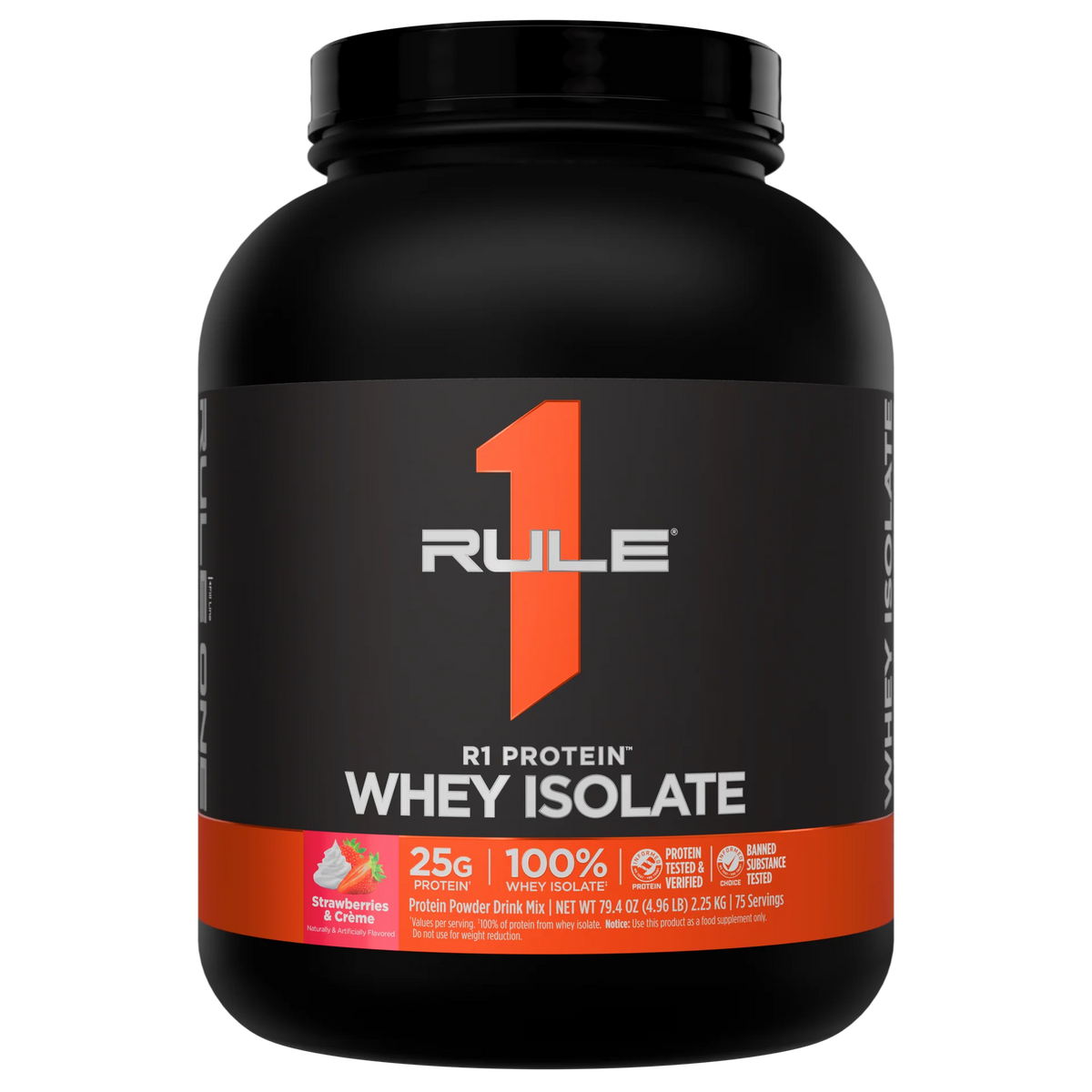 Rule One Proteins R1 Protein Whey Isolate | 5 lb | 76 Servings | Strawberry Cream