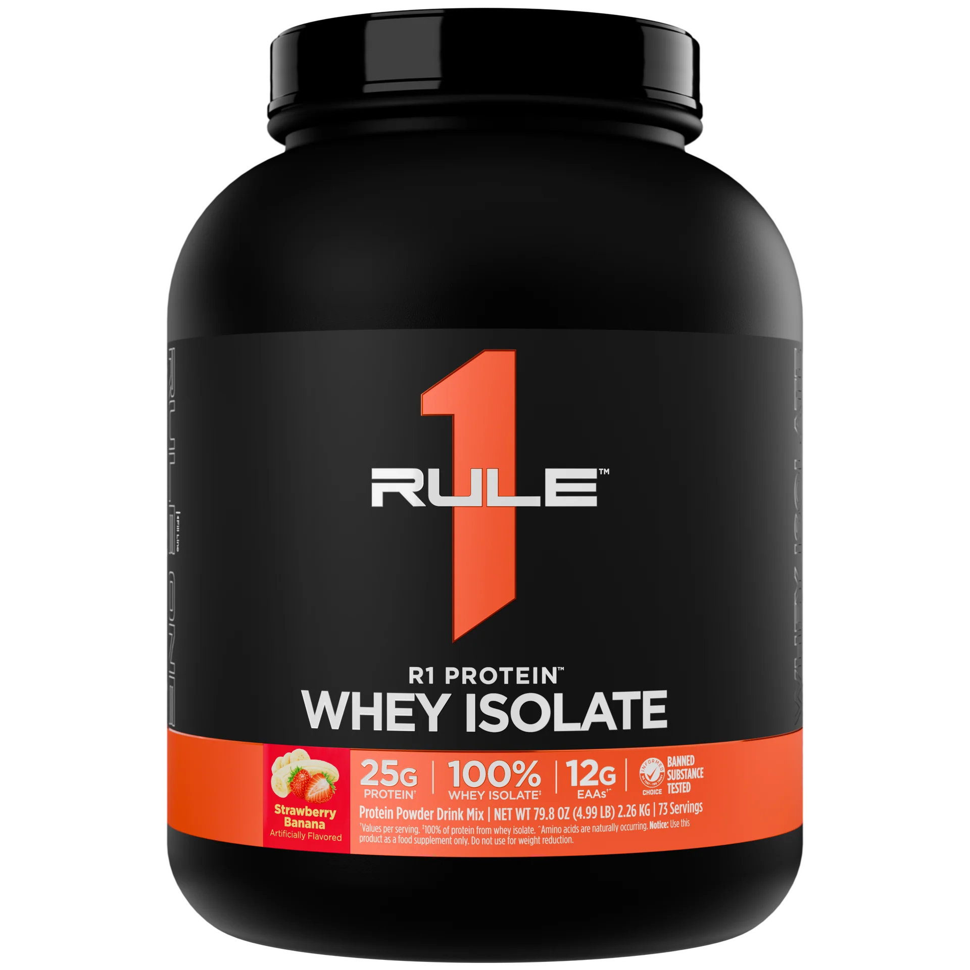 Rule One Proteins R1 Protein Whey Isolate | 5 lb | 73 Servings | Strawberry Banana