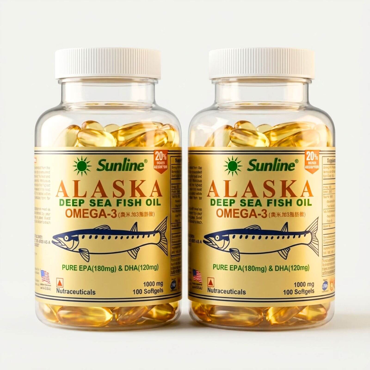 SUNLINE® Alaska Deep Sea Fish Oil | 100 Softgels