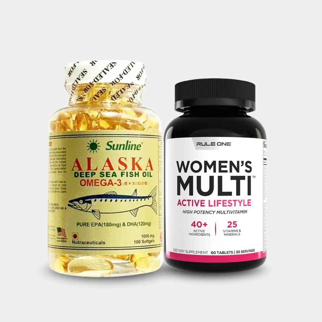 The Wellness Combo (SUNLINE® Alaska Deep Sea Fish Oil + Rule One Proteins Women's Multi)